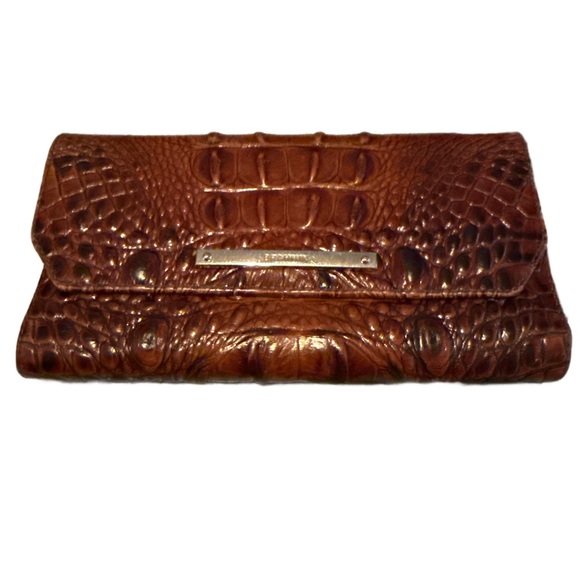 Brahmin Handbags - Brahmin Cordelia Pecan Melbourne Rich Brown Embossed Wallet